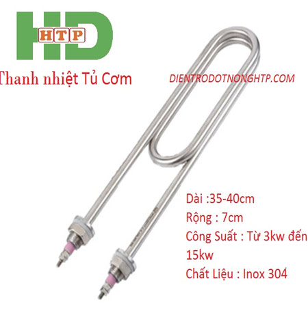 Điện trở thanh nhiệt U kép, đun nước tủ cơm, nấu nước - 220V - 4kw