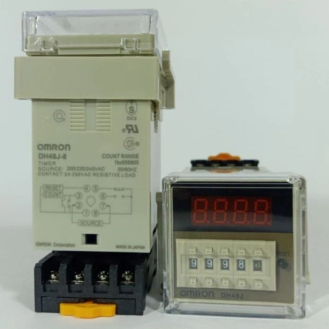 Bộ đếm sản phẩm Counter DH48-J11A và DH48-J8A chân 220v KÈM ĐẾ TRÒN 8 CHÂN