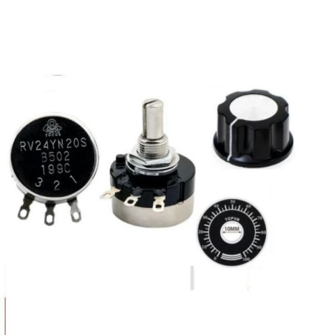 Tocos 500K biến trở B504, chiết áp, volum chỉnh nhiệt độ. sử dụng trong nắp đặt tủ điện nồi nấu phở