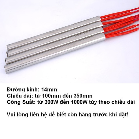 Phi 14/16/18-Điện trở gia nhiệt khuôn_ Ty nhiệt_ Điện trở khô, Máy ép dán ngành nhựa, Sấy in 220V