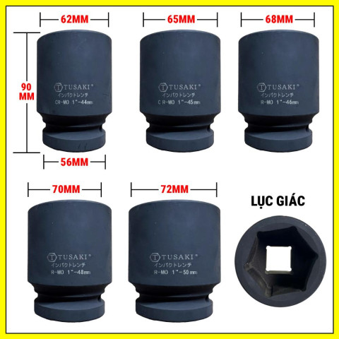 Đầu khẩu lục năng , dùng để tháo nắp các loại cụm ren điện trở của nồi cháo, nồi nấu đậu, nồi hơi... loại ren 48 và 59