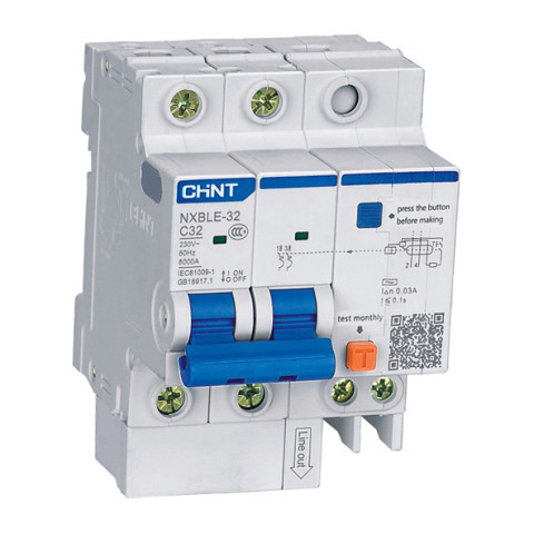 Attomat Chint 32A chống dòng dò NXBLE-32 1P+N Aptomat chống giật